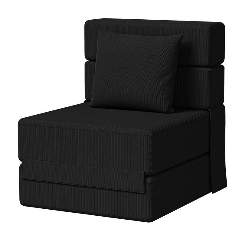 Corduroy Compression Convertible Folding Sectional Sofa