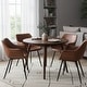 preview thumbnail 1 of 85, Markley Modern Leather Upholstered Dining Side Chairs with Black Iron Legs Accent Armchair for Home Kitchen Set of 4 Light Brown