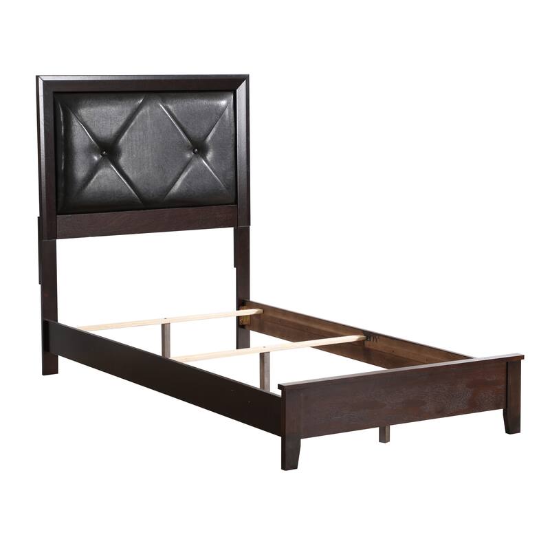 Twin Size MDF Panel Bed with Sturdy Construction and Easy Assembly