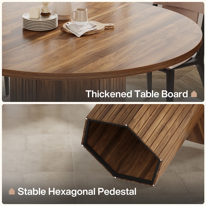 Oak Wood Round Dining Table, Kitchen Living Room Bistro Accent Table