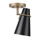 preview thumbnail 5 of 5, Golden Lighting Reeva 1-light Semi-Flush Mount in Modern Brass and Matte Black shade