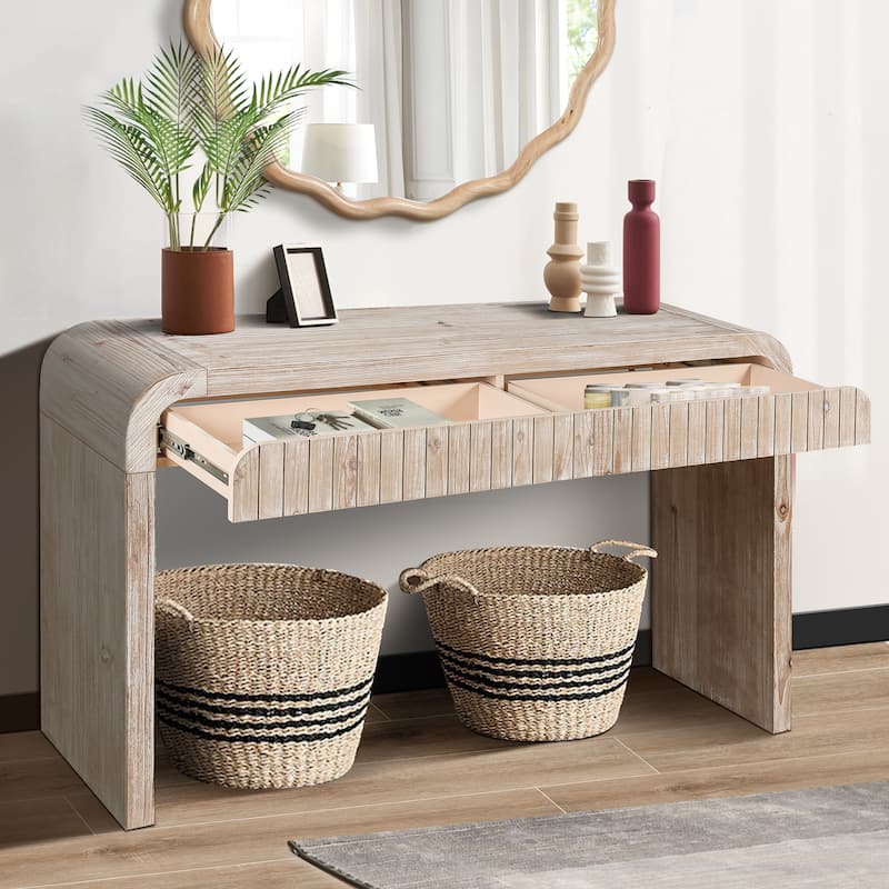 Crafted Entryway Table Console Table With Two Drawers
