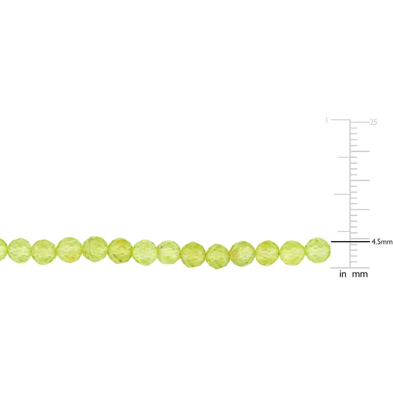 Miadora 11.33ct TGW 4mm Peridot Bead Necklace in Yellow Sterling Silver