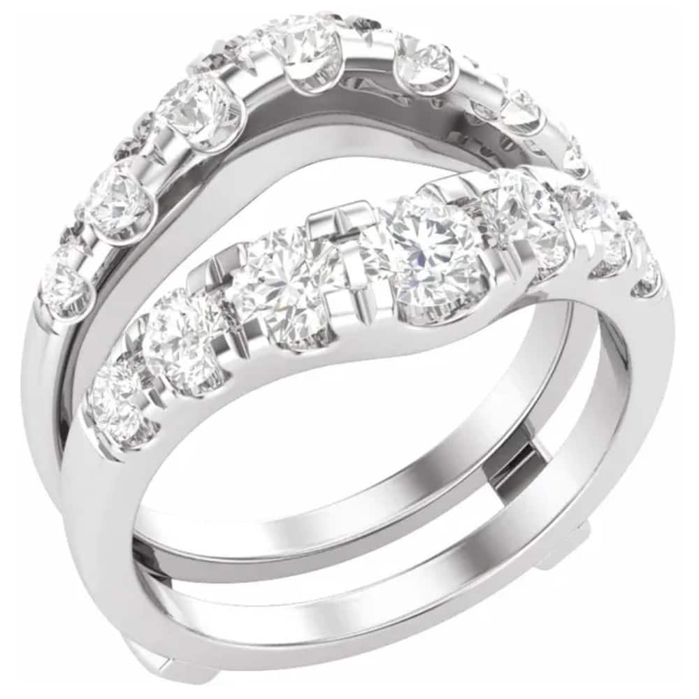 Bliss Diamond 2ct TW Diamond Wedding Guard Band Insert Engagement Ring Gold Lab Grown