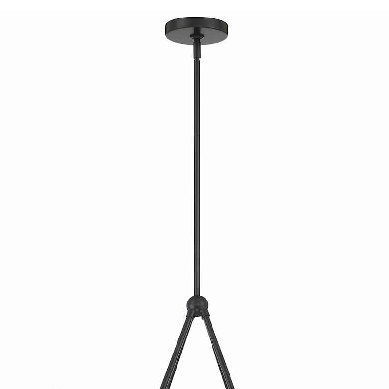 Xavier 4 Light Matte Black Chandelier - 31.75"W x 17"H