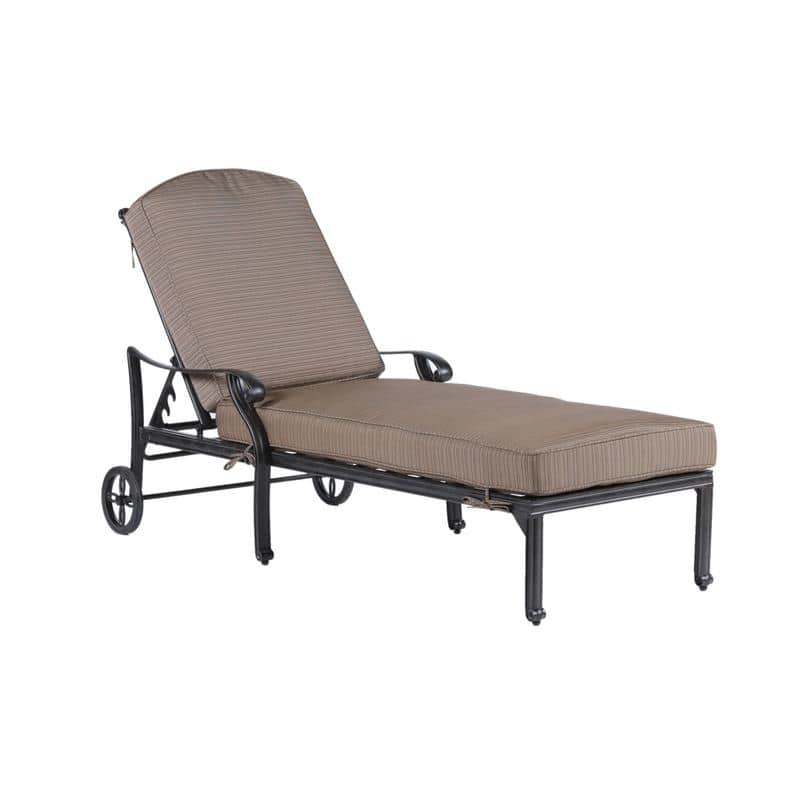 Manasquan Olefin/Aluminum Chaise Lounger and Cushion by Havenside Home - Dupione Brown