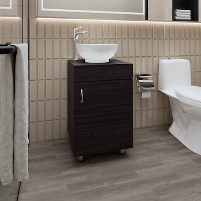 Bathroom Vanity with Integrated Sink and Faucet