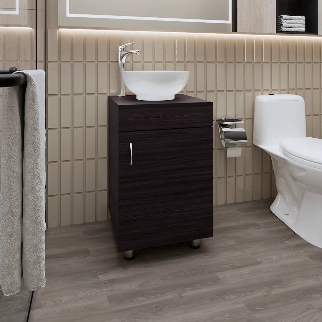 Bathroom Vanity with Integrated Sink and Faucet