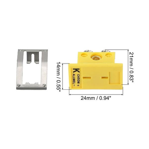 QUARKZMAN Mini K Typ Thermoelement Stecker Drahtverbinder Stecker Temperatursensor Adapter Hochtemperatur 220°C(428°F) für Thermoelement Sensor Sonde Gelb 2Set