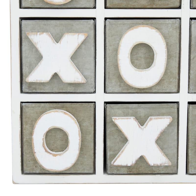 White Wood Traditional Tic Tac Toe Cabinet - 11 x 9 x 11