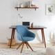 Art Leon Classical Swivel Office Accent Chair with Wood Legs