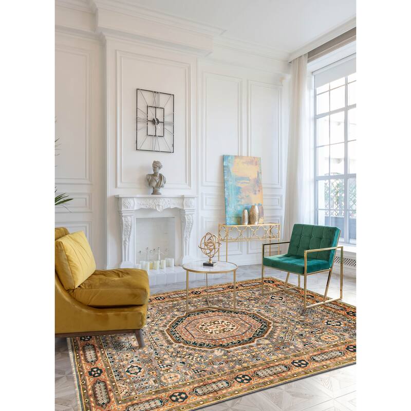 ECARPETGALLERY Hand-knotted Jules Serapi Grey Wool Rug - 7'11 x 10'1