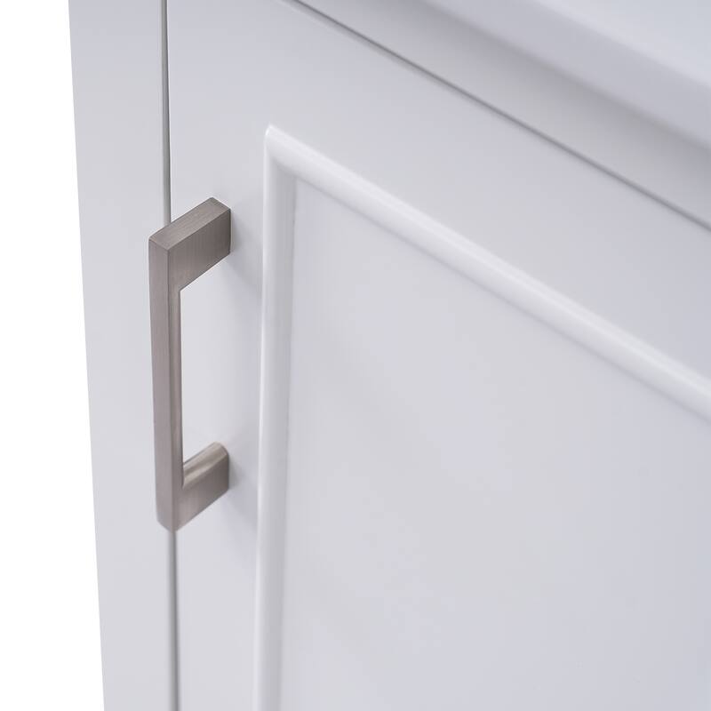 20" Modern Small Bathroom Vanity Cabinet With Ceramic Basin - 20"*15.5"*33.3", Ample Storage, 1 Soft-Close Door