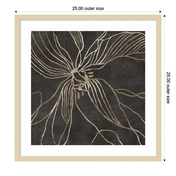 Lines of Gold Floral II by Asia Jensen Wood Framed Wall Art Print ...