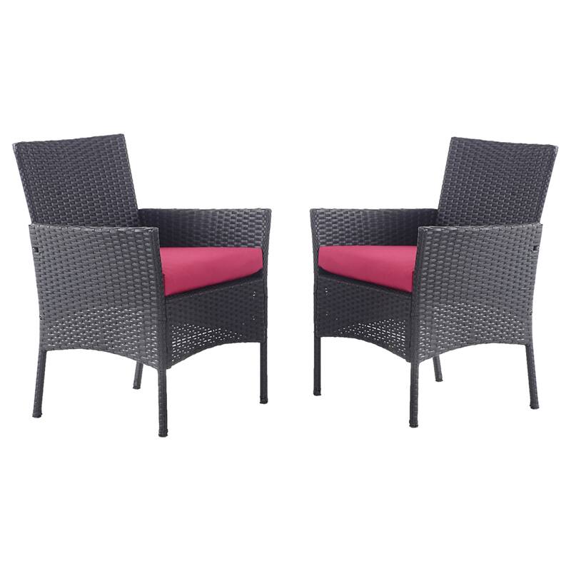 Majorca Resin Wicker Patio Dining Chair (Set of 2) - Antique Pecan