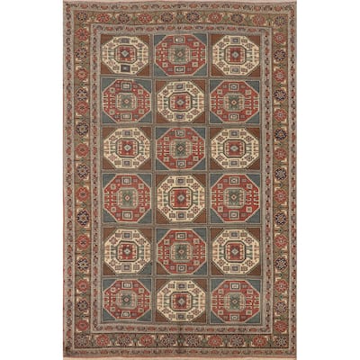 Geometric Anatolian Turkish Vintage Area Rug Handmade Wool Carpet - 6'7" X 9'8"