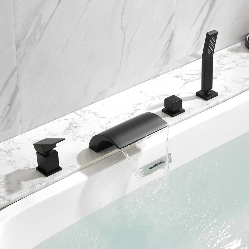 Tub Deck Mount Roman Tub Faucet with 1-Hand Shower
