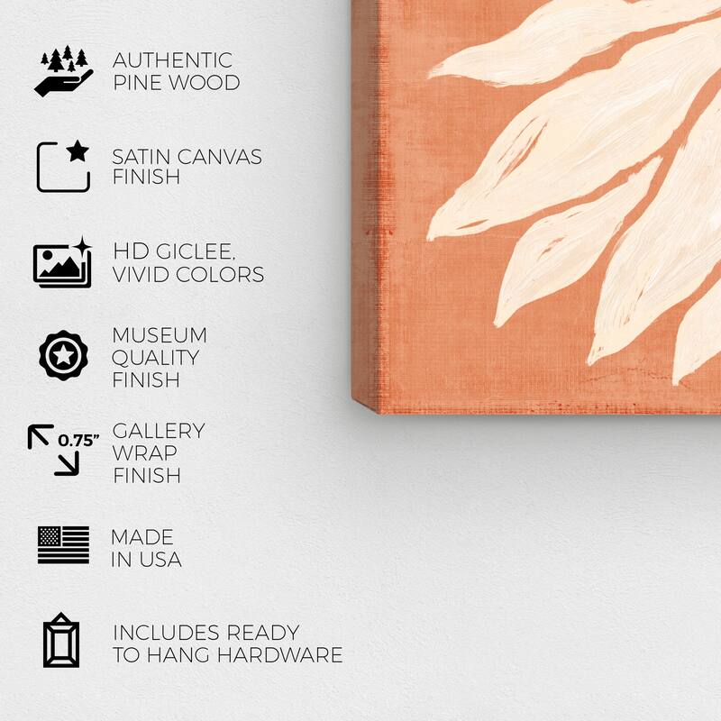 Wynwood Studio Canvas Floral and Botanical Solar Radience Orange and Pumpkin Modern & Contemporary Wall Art Canvas Print