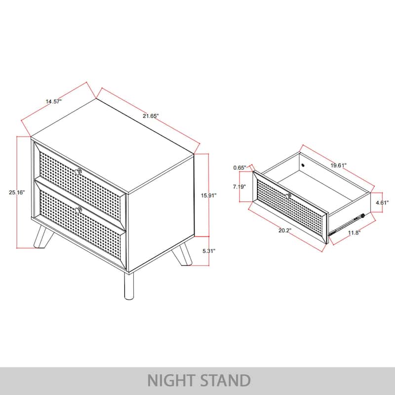 CraftPorch 4-pieces Mid-Century Modern Bedroom Set