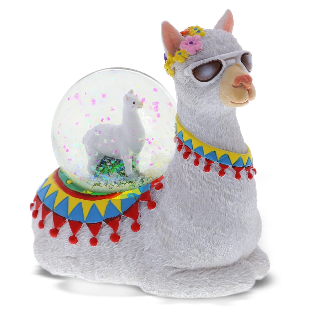 CoTa Global Llama Snow Globe - Fun Animal with Sparkling Glitter - 45mm