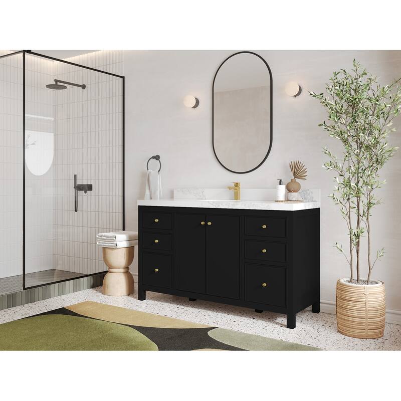Willow Collections 60 in. W x 22 in. D Chicago Single Bowl Sink Bathroom Vanity with Countertop