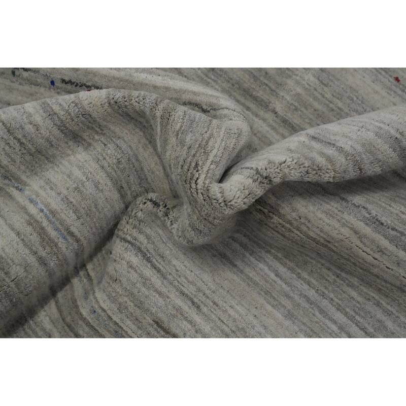 Hand Knotted Oriental 100% Wool Carpet Tribal Animal Pictorial Greys & Charcoal Gabbeh Area Rug - 12' 6'' X 9' 3''