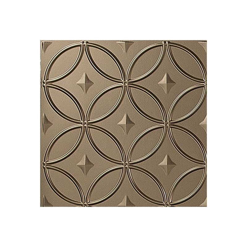 FASÄDE Rings Decorative Vinyl 2ft x 2ft Lay in Ceiling Panel in Argent Bronze (5 Pack) - 12in x 12in Sample - Argent Bronze