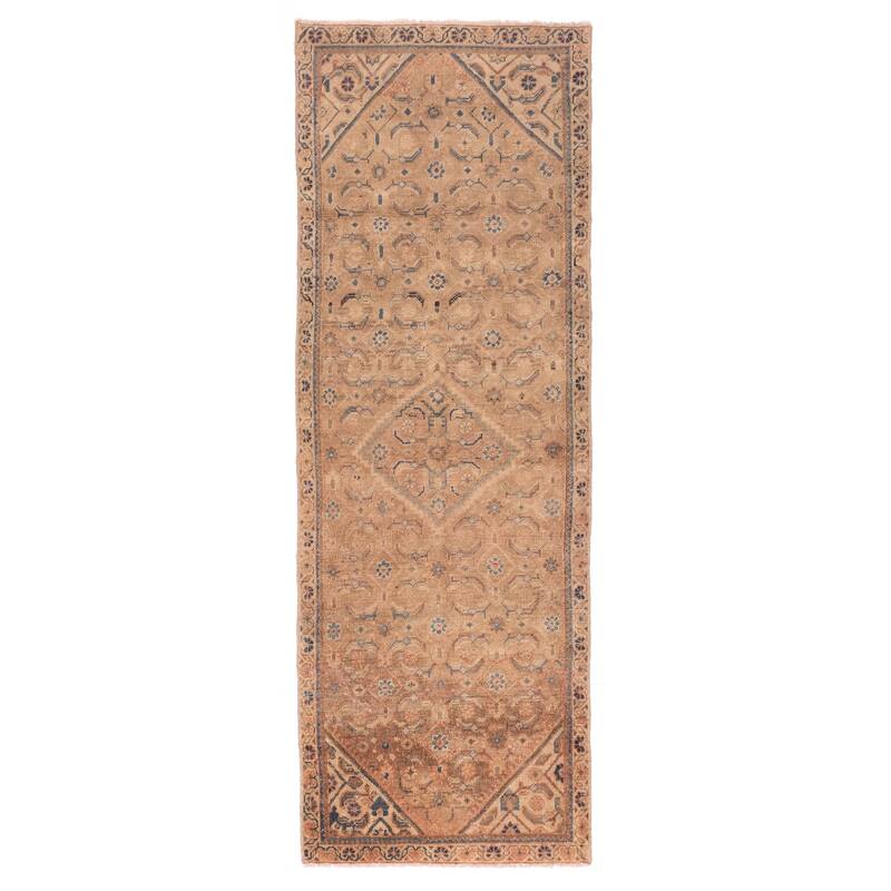 ECARPETGALLERY Hand-knotted Antalya Vintage Tan Wool Rug - 3'4 x 9'9