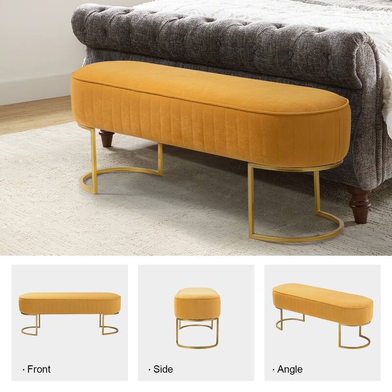 Justo 48" Wide Bench with Metal Base