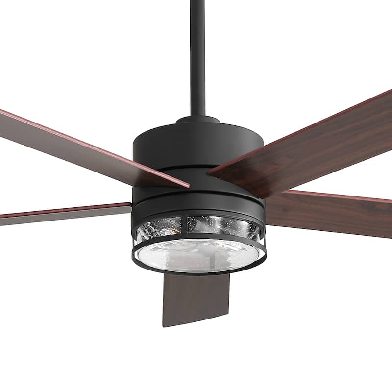 65-in Black Indoor Ceiling Fan with Light Remote (5-Blade)