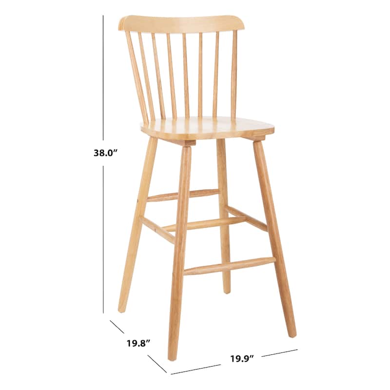 SAFAVIEH Aida 30-inch Spindle Farmhouse Bar Stool (Set of 2) - 19.9" x 19.8" x 38" - 20"W x 20"D x 43"H