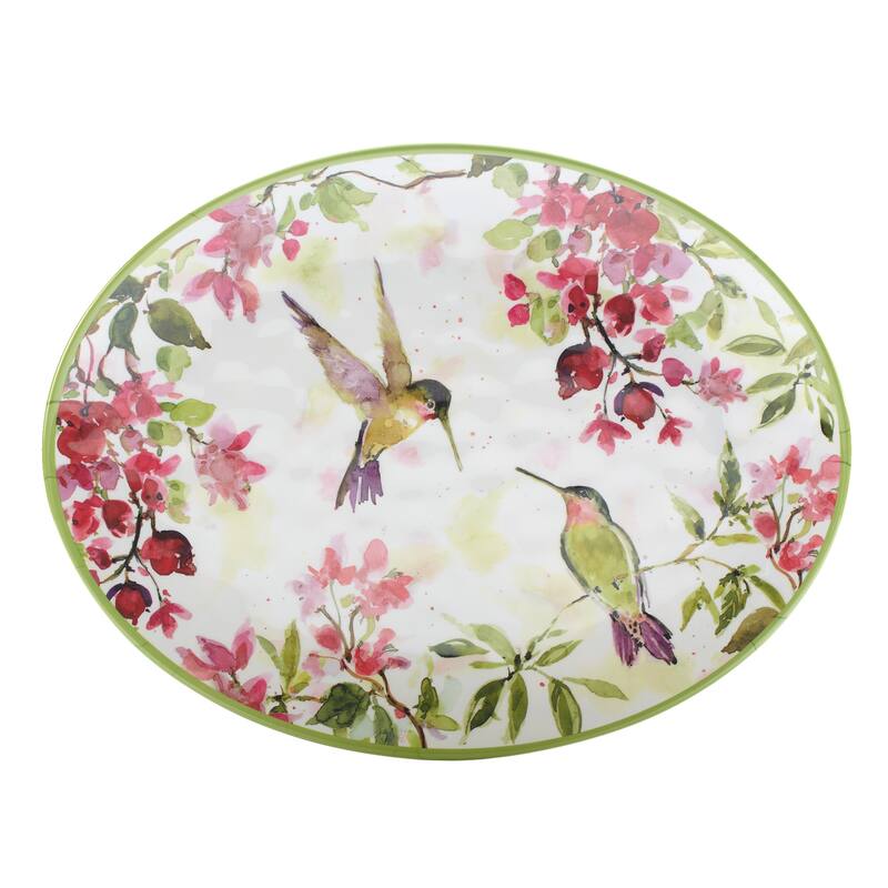 Certified International Hummingbirds Melamine 2-piece Platter Set