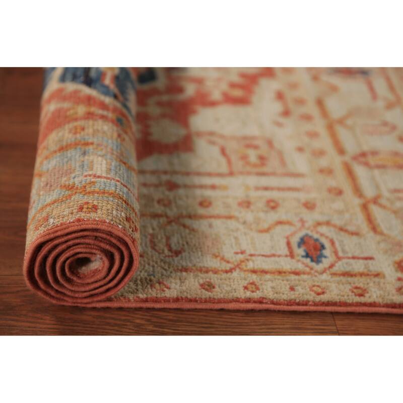 Vegetable Dye Heriz Serapi Oriental Accent Rug Handmade Wool Carpet - 3'1"x 4'1"