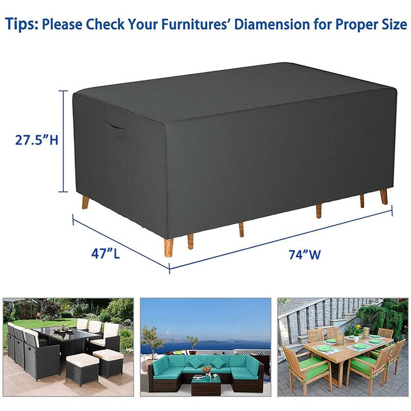 Rectangular Patio Furniture Cover, Outdoor Waterproof Patio Table Covers
