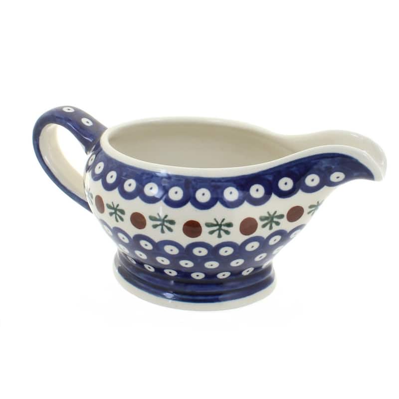 Blue Rose Polish Pottery 1258 Zaklady Gravy Boat - Nature