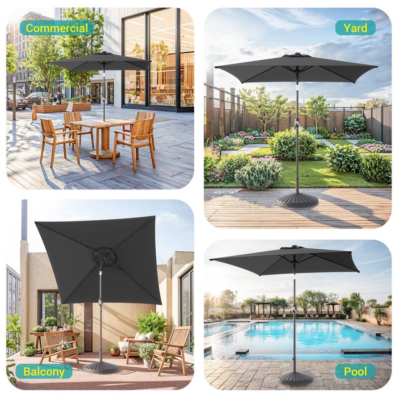 BONOSUKI 6.5x6.5Ft Patio Market Umbrella Weather-Resistant Frame