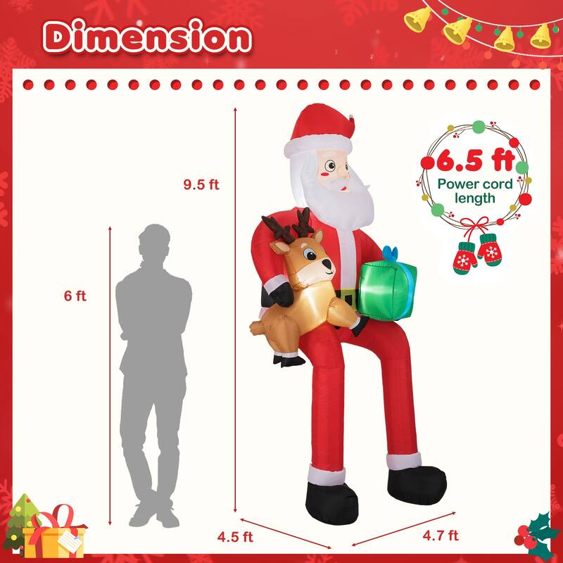 9.5 FT Christmas Inflatable Santa Outdoor Blow up Decoration