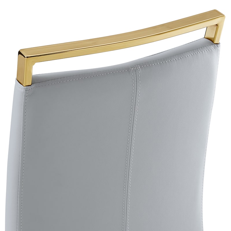 Modern Dining Chairs with Golden C-shaped Tube Metal Legs