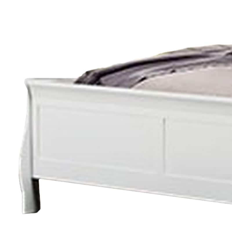 Ryla Full Size Bed, Sleek Modern Panel Headboard Design, White Solid Wood