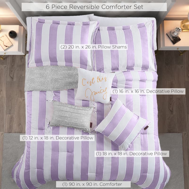 Juicy Reversible Cabana Stripe Bedding Set