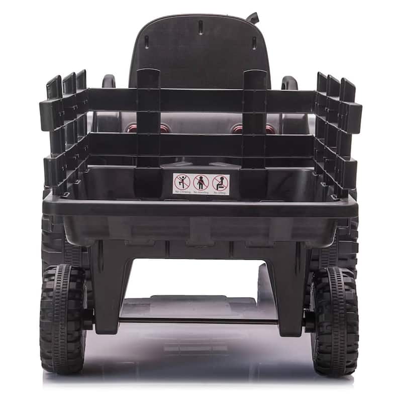 12V Electric Kids Ride On Tractor with Trailer for Boys & Girls Ages 3-6, Red