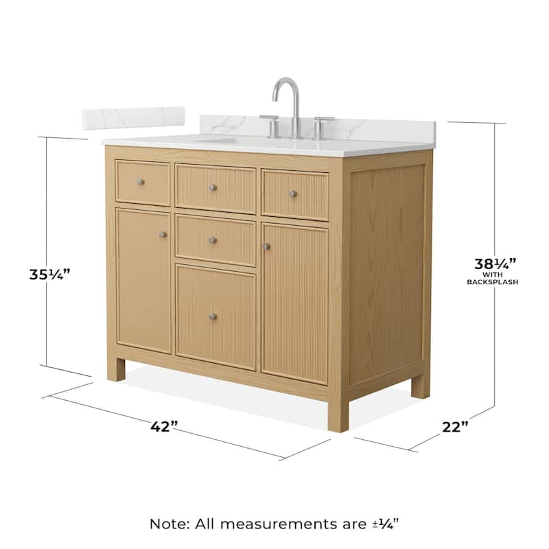 Wyndham Collection WCF9292-42S-QTZ-US3MXX Pendry 42" Free Standing