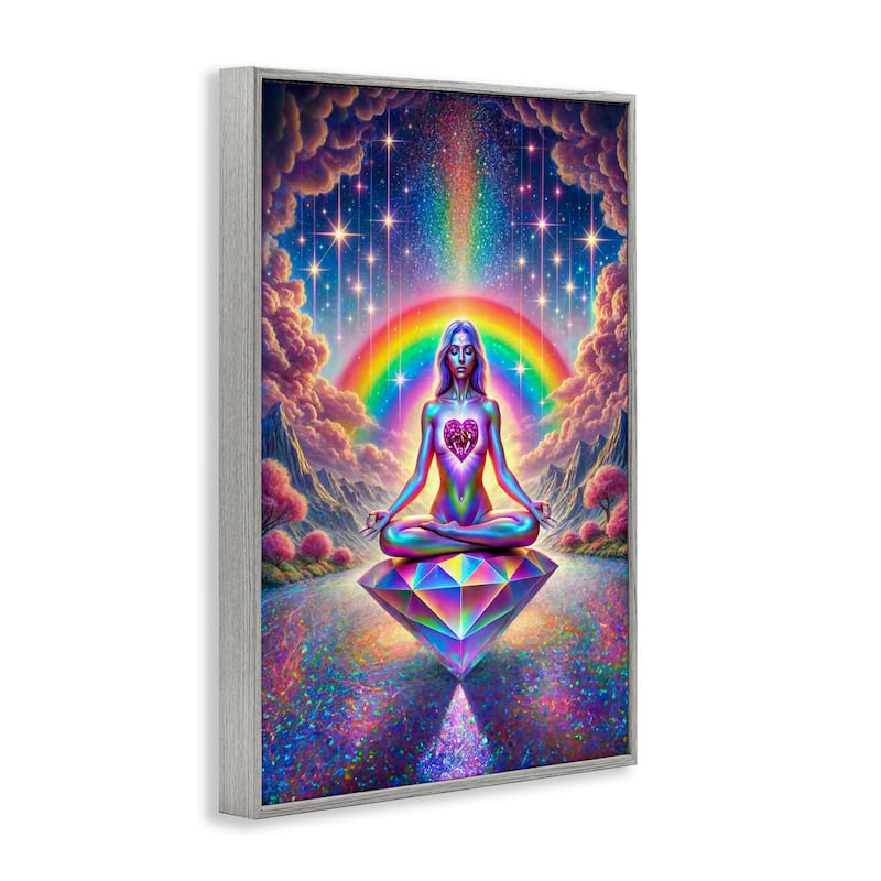 Stupell Spiritual Enlightenment Meditation Framed Giclee Art Design By Spirit of the Rainbow