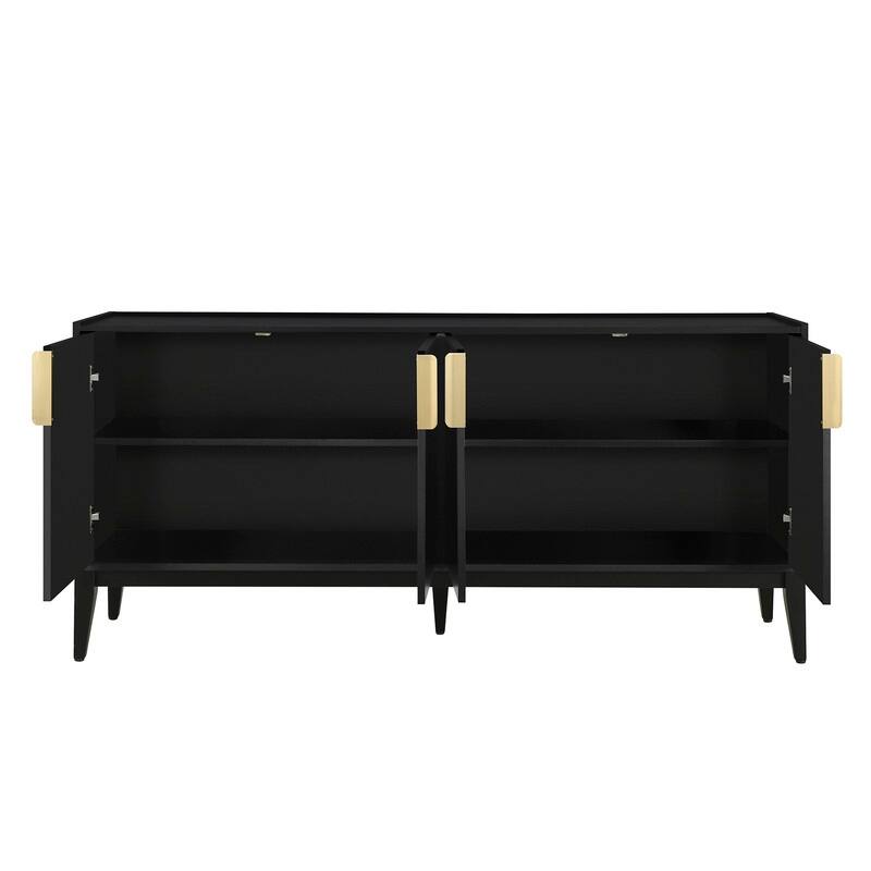 Modern Storage Cabinet with Adjustable Shelf, Buffet Sideboard Wooden Cabinet with 4 Doors for Hallway, Kitchen