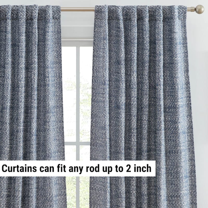 HLC.ME Easton Jacquard Slub Texture - Privacy Curtains with Back Tab Rod Pocket Lightweight Window Curtains Panels, Set of 2