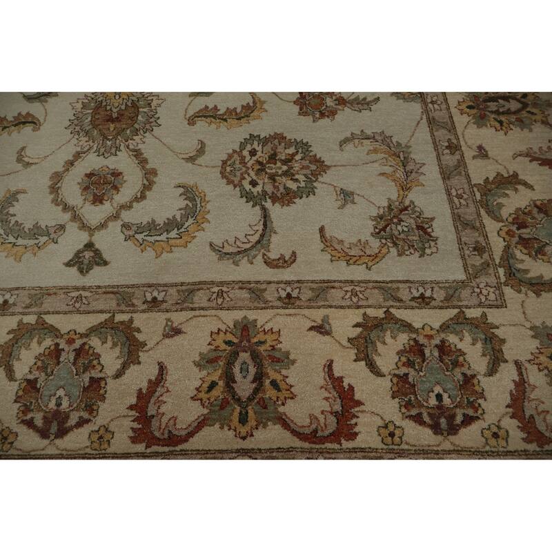 Hand Knotted Oriental 100% Wool Carpet Traditional All-Over Beige & Ivories Peshawar Area Rug - 12' 4'' X 8' 10''