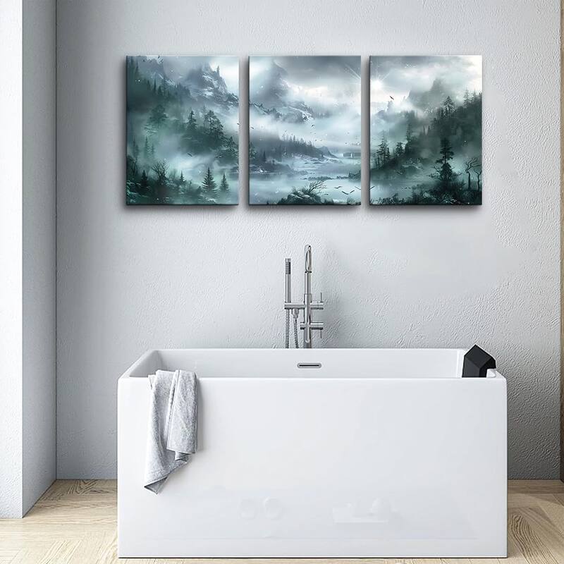 Misty forest landscape Wall Painting