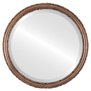Virginia Framed Round Mirror in Sunset Gold