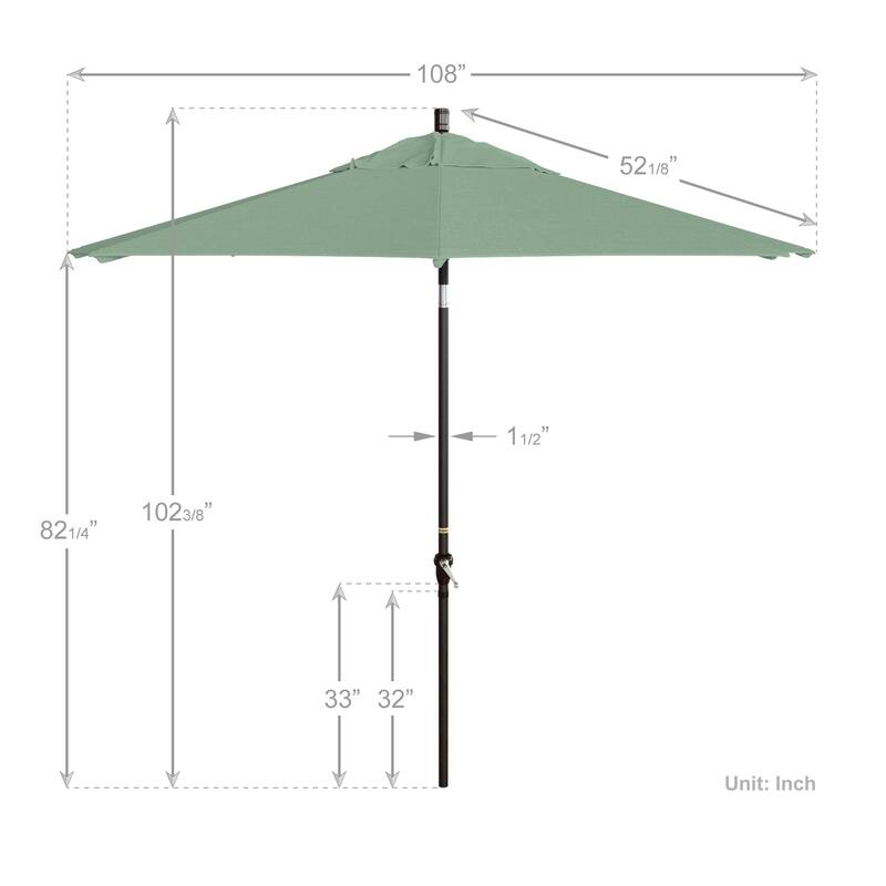 California Umbrella 9' Rd Alum Crank Open Auto Tlit Patio Umbrella