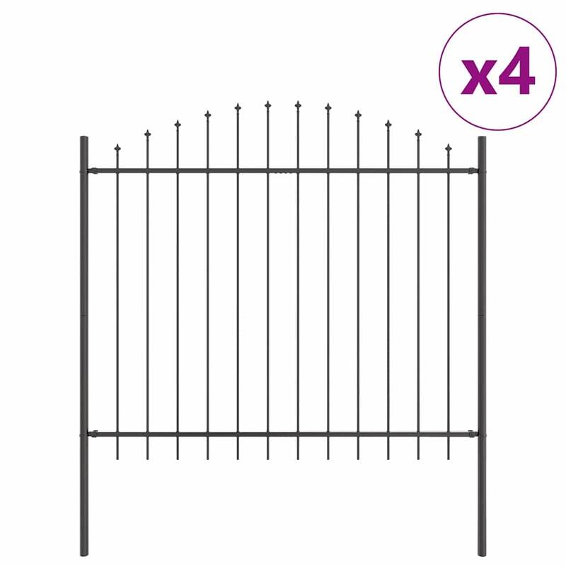 vidaXL Garden Fence Grey Powder-Coated Steel